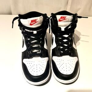 Nike Black and White Sneakers with Red Accents